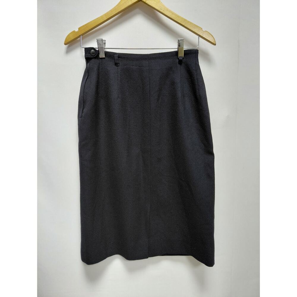 Pendleton Wool Skirt Black Women Solid Lined Size 6